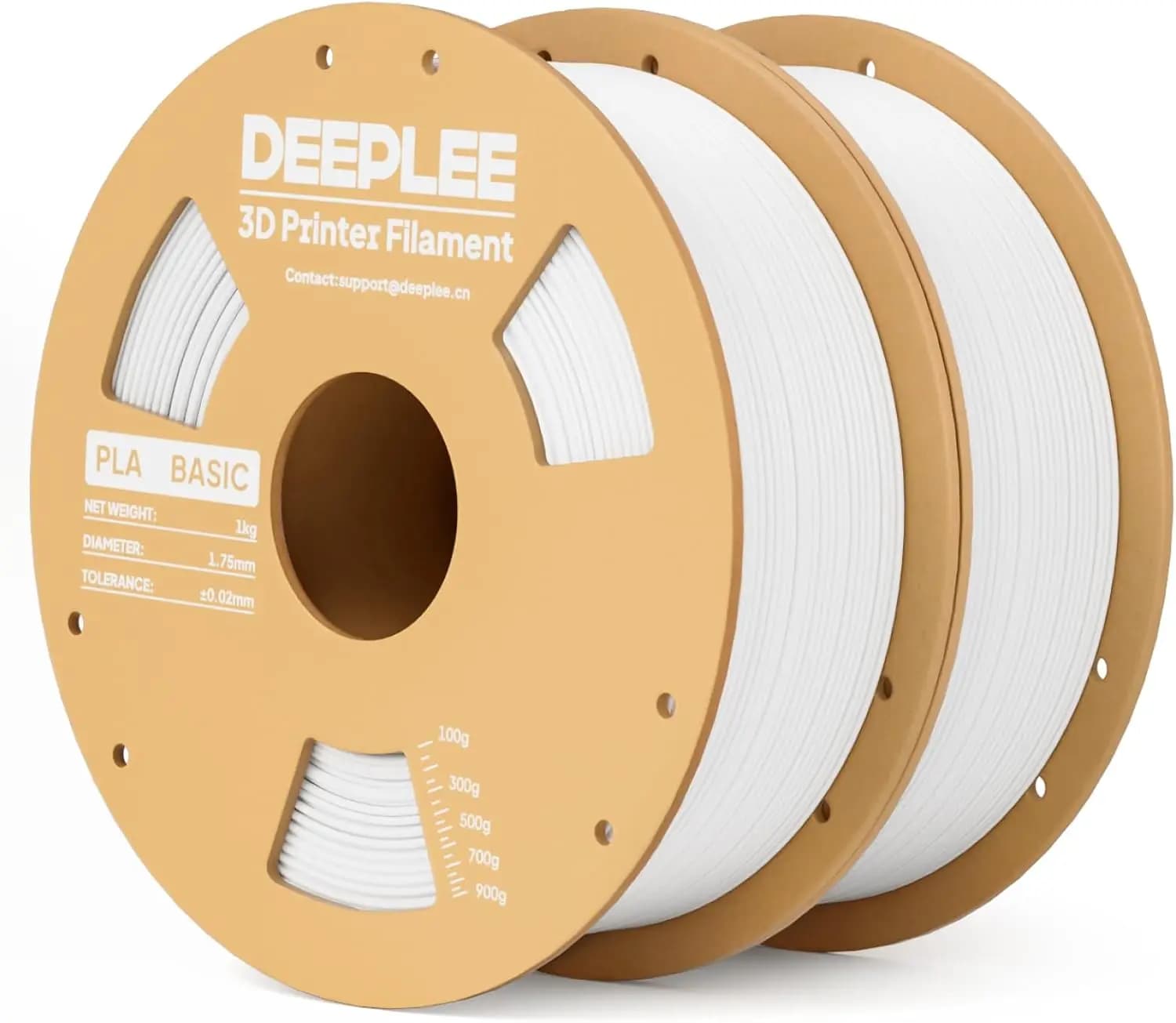 1.75mm PLA Filament for 3D Printing, ±0.02mm Accuracy, No Clogging, 2KG White, Fits Most FDM Printers
