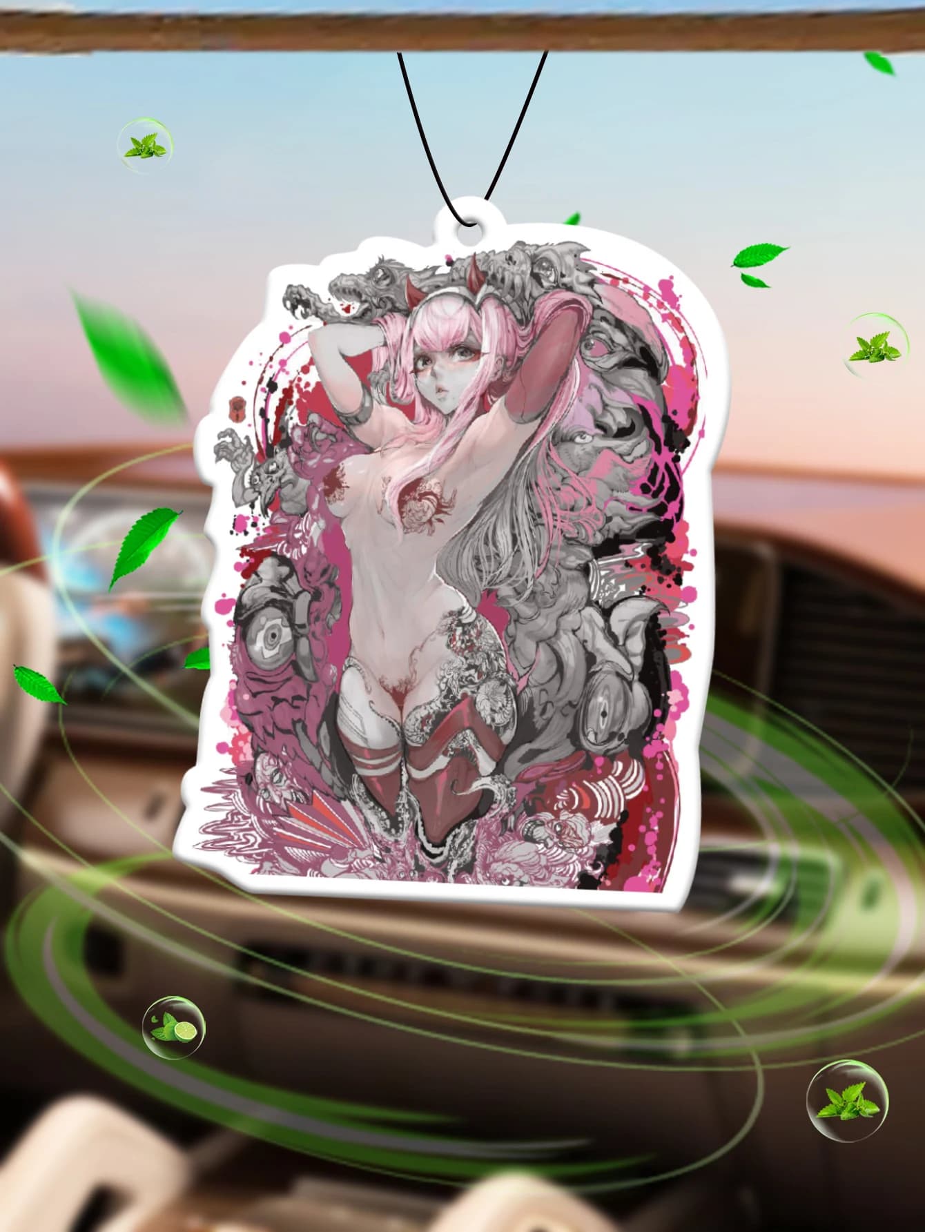 Poster: Perfume for Auto Neutro and Non-Toxic Deodorant Frank's Favorite Intercontinental Hotel (Profume of Hotel) | Natural Essential Oils and Flavored Pastillas for Aromatherapy (Noroili/Grapefruit/Cedro) | Model for hanging and double use with ventilation clip | Long-term fragrance for 60-90 Days use | Design by Animation Cartoon | Same fragrance of that other perfume for sale in the store