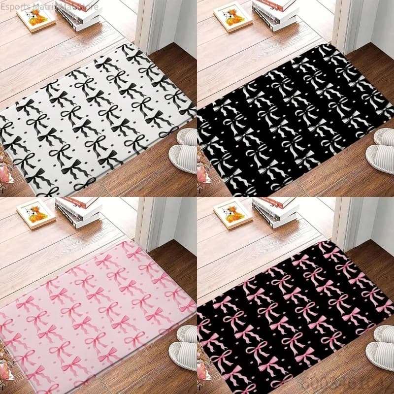 Tappetino Decorativo con Fiocco, Antiscivolo, Assorbente, Morbido, ad Asciugatura Rapida, Moderno e Alla Moda per Bagno, Doccia e Vasca