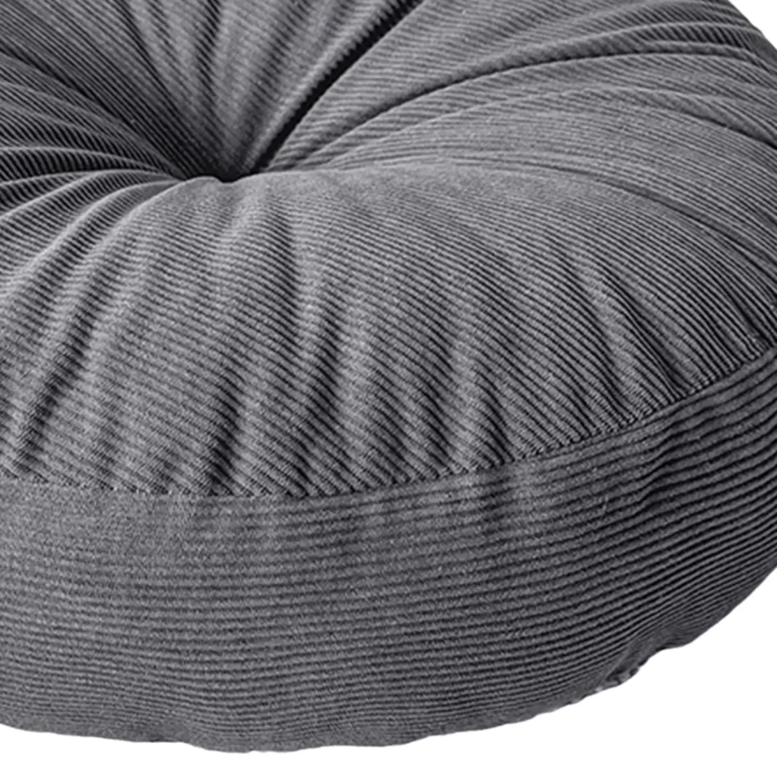 Supportive Round Floor Pillow Large Corduroy Cushion Pad Comfortable Meditation Seat for Living Room Sofa