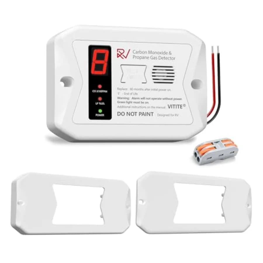 Rilevatori di Monossido di Carbonio e Propano per Camper, Allarme Doppio CO/GPL con Display Digitale, Sostituzione per Vecchi Rilevatori di Gas per Camper # 20-441