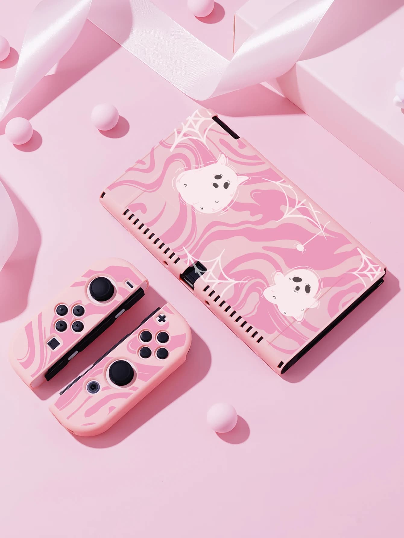 Custodia protettiva Ghost per Nintendo Switch OLED, accessori di gioco NS, guscio separabile portatile per NS Joycon, Switch Oled Cove