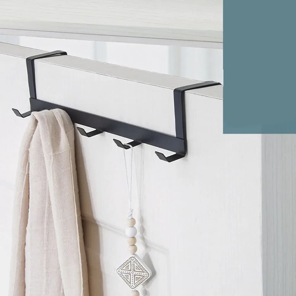 Ganci per porta, confezione da 5, appendiabiti in ferro da appendere sopra la porta per vestiti, cappotti, cappelli, ganci senza fori per soggiorno, cucina, porta