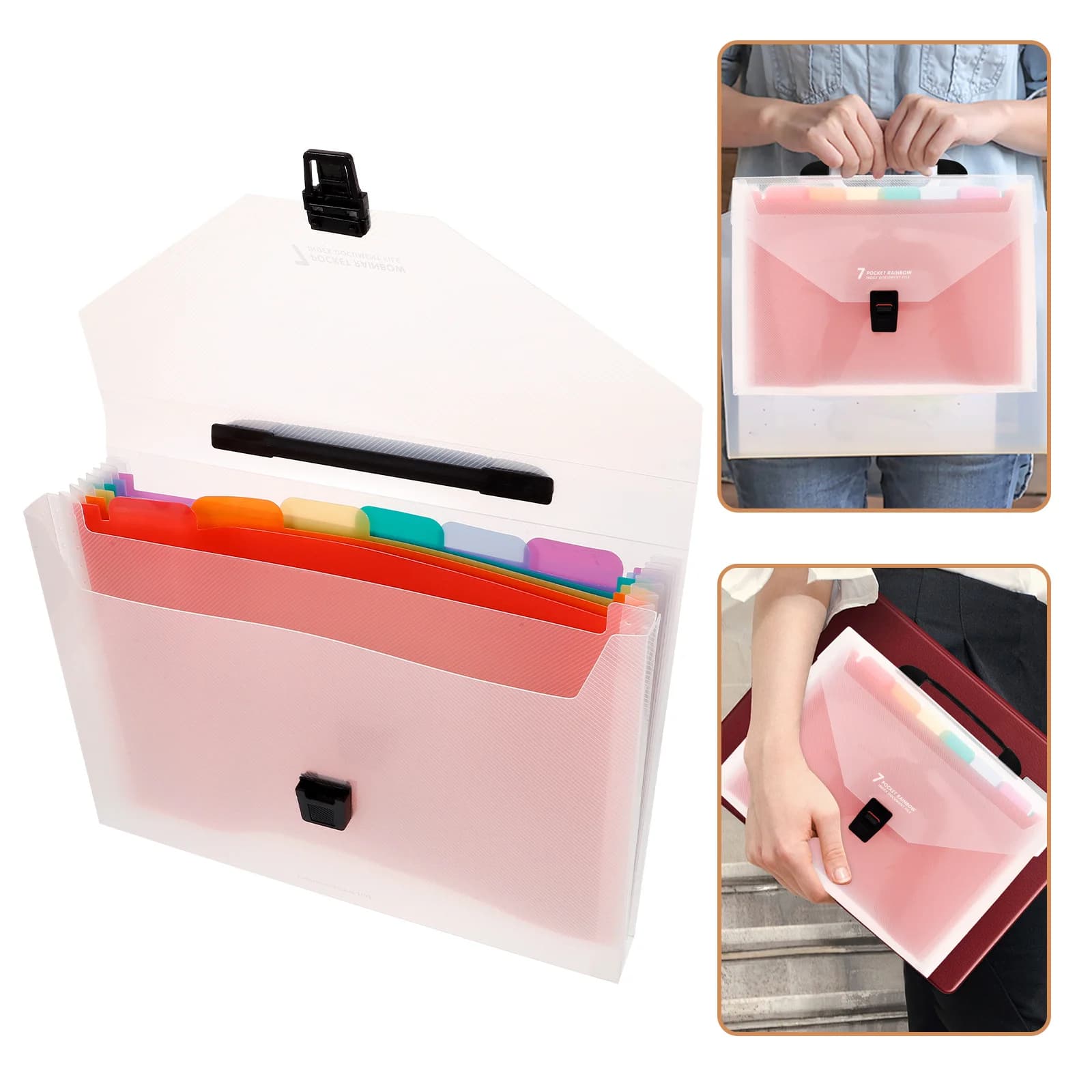Cartella Portadocumenti in Plastica Espandibile, Portatile, di Piccole Dimensioni, Leggera, Organizzatore per Ufficio e Fatture, con Tasche Multiple a Fisarmonica