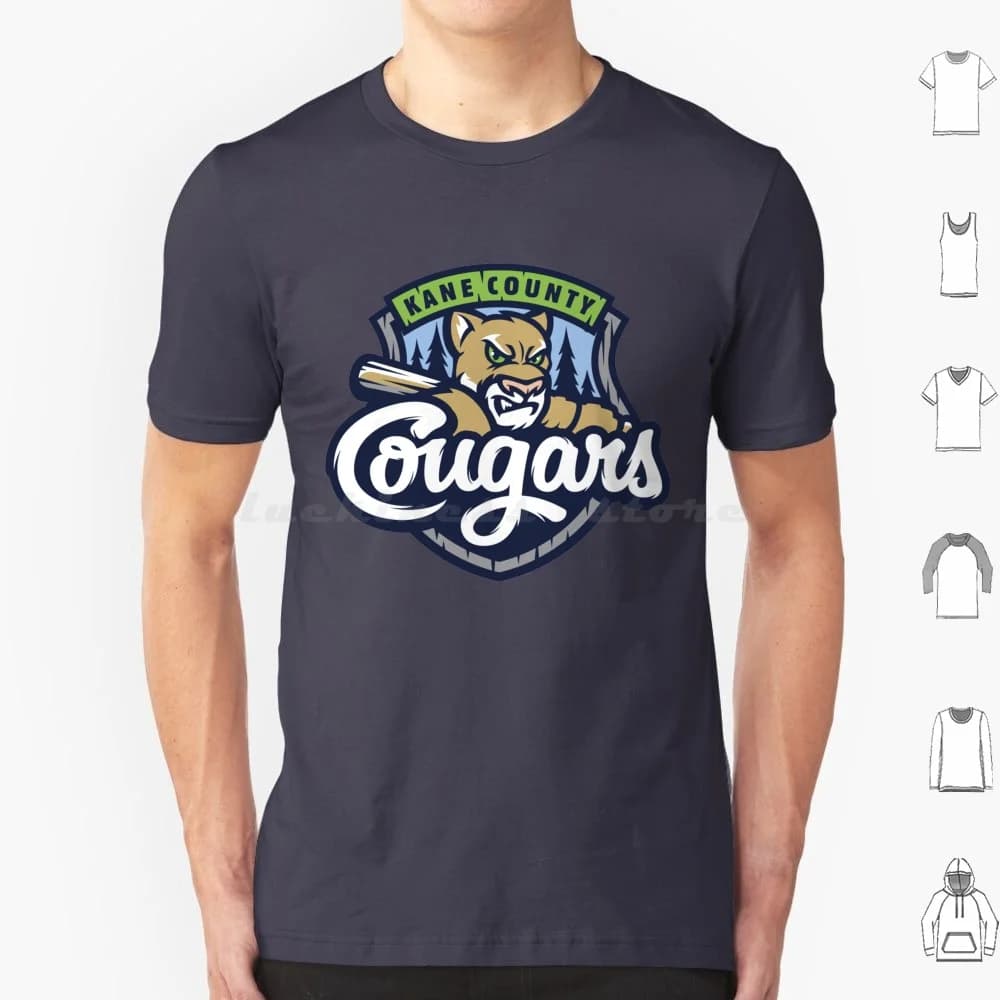 Maglietta sportiva The-County-Cougars in cotone per uomo e donna, stampa fai da te, per tifosi del club sportivo di baseball Cougars
