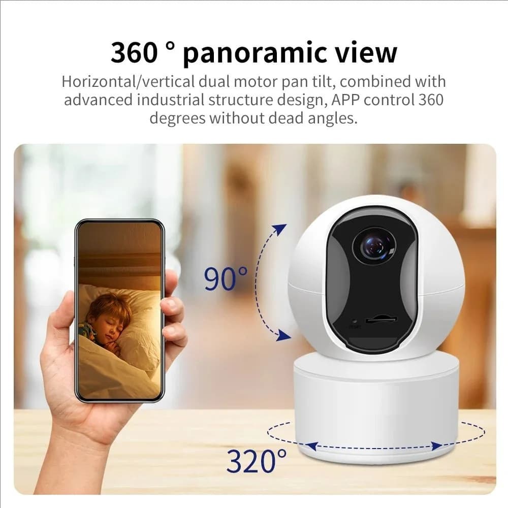 Telecamera di Sicurezza WiFi PTZ 8MP 4K per Interni con Zoom Digitale 10X, Tracciamento Automatico AI, Monitor per Bambini