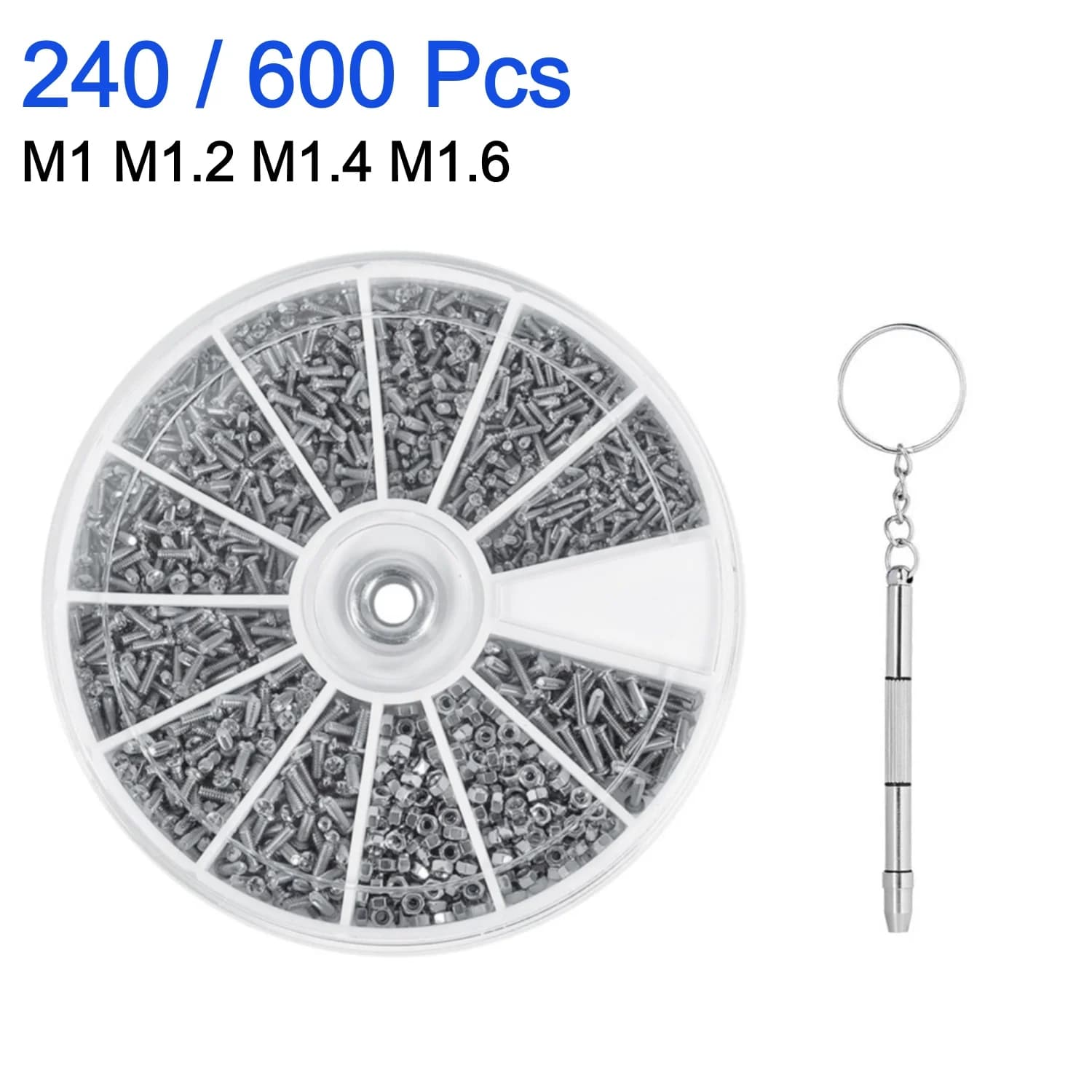240/600 pieces sunglasses tool to repair screws nuts M1 M1.2 M1.6 M1.6 for watches glasses phone Tornillos