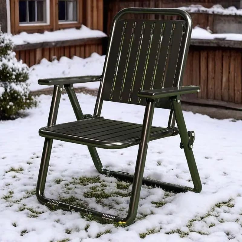 Nuova Poltrona da Esterno per Cortile, Ufficio, Giochi di Scacchi e Carte, Sedia Pieghevole con Schienale Semplice per Set da Giardino e Soggiorno