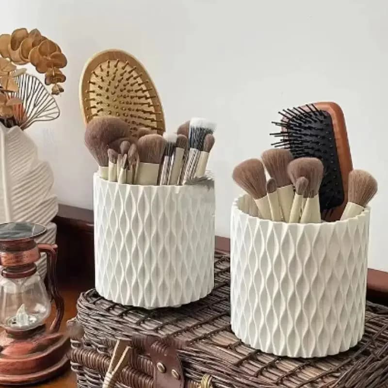 360 ° Portapenne girevole di grande capacità – Organizer per articoli di cancelleria, penne, rossetti, matite per sopracciglia, pennelli per trucco