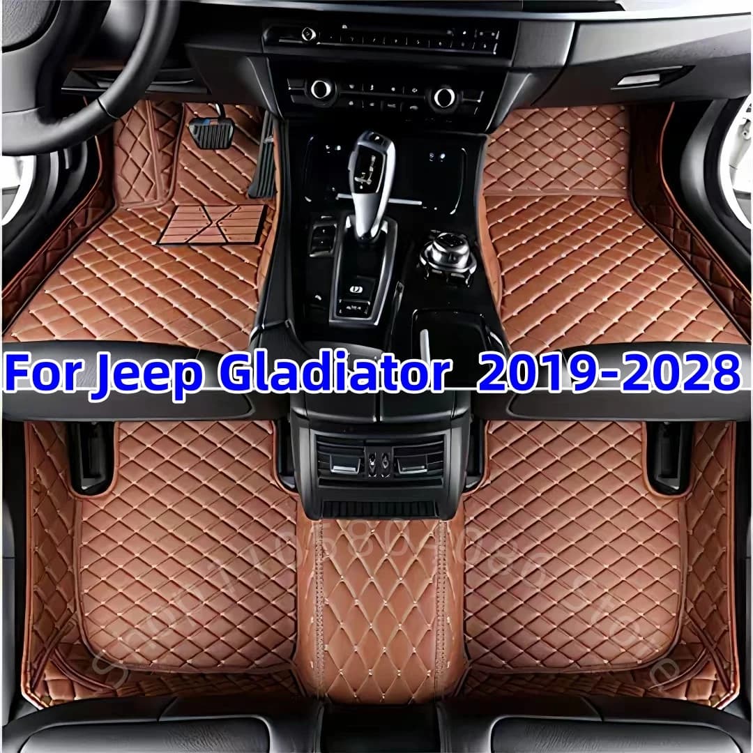 Car Floor Mat Fit For Jeep Gladiator 2019 2020 2021 2022 2023 2024 2025 2026 2027Full Set Leather All Weather Waterproof Car Flo