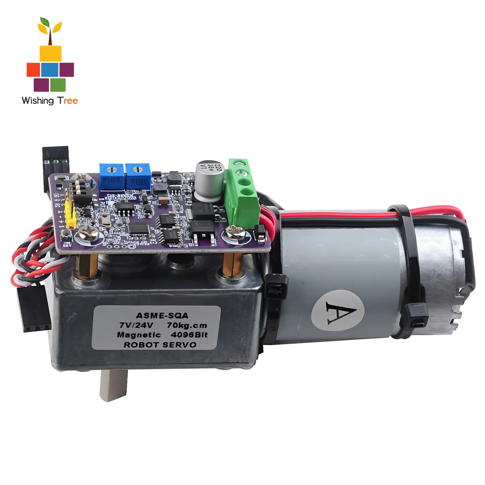 Riduttore a vite senza fine servo ASME-SQA 70kg.cm con encoder magnetico autobloccante 60 ° in 0,12 secondi per applicazioni di robotica