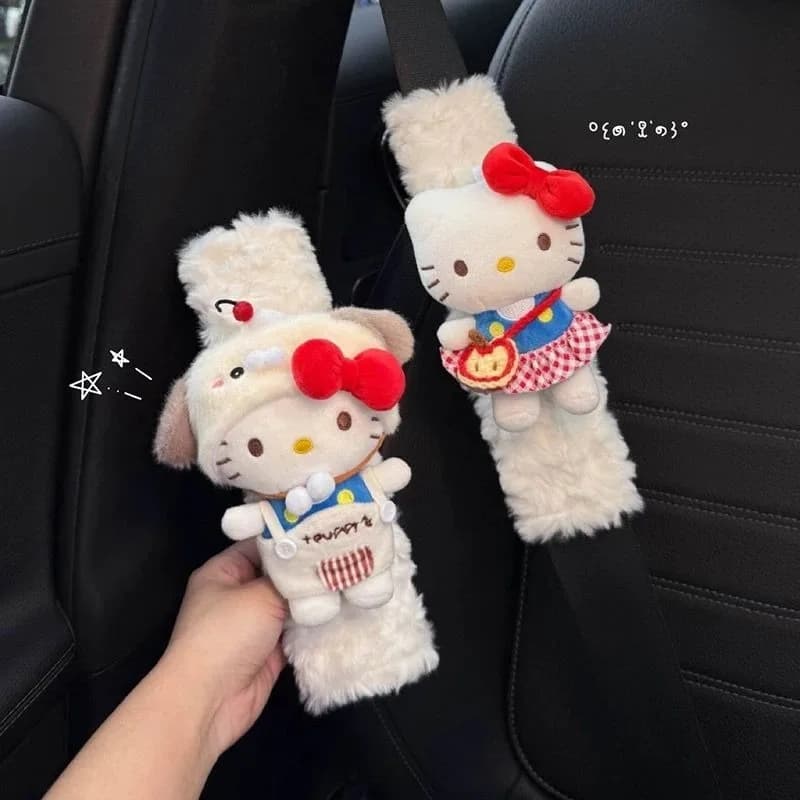 New Covers Safety Belt for Cars Sanrio Hello Kitty, Anti-Schining Accessories, Neck Protection, Interior Decoration, Belt Handle