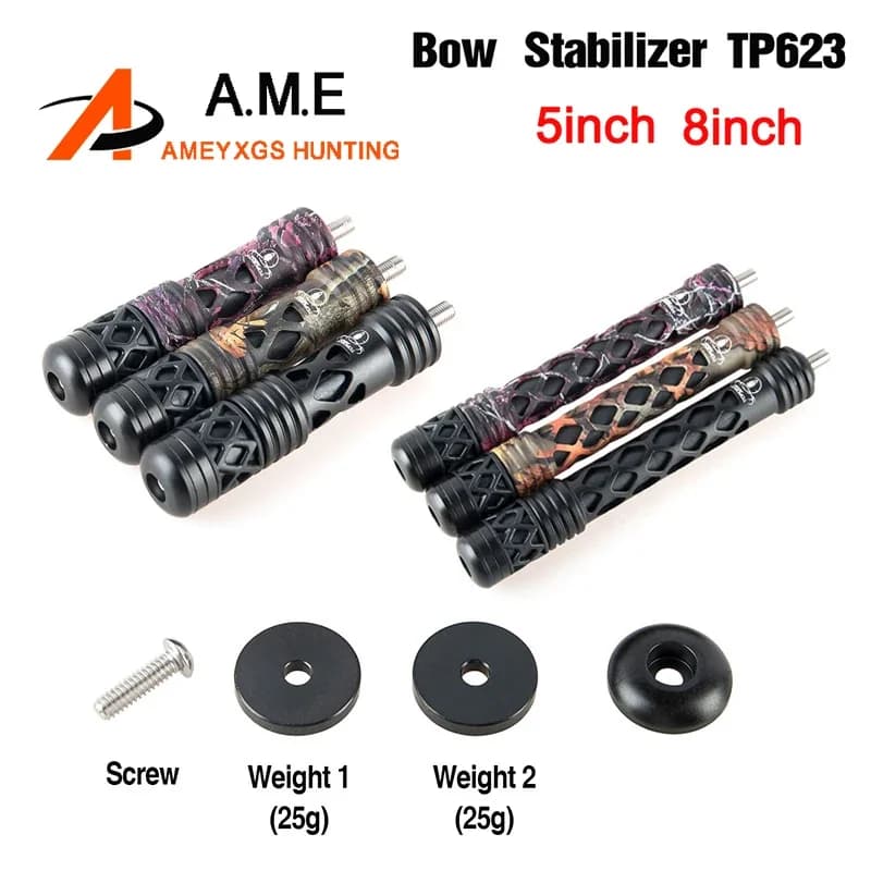 Stabilizzatore per arco composto da 5/8 pollici Topoint TP623 ammortizzatore per bilanciere per tiro con l'arco con peso regolabile per tiro con la caccia alla freccia