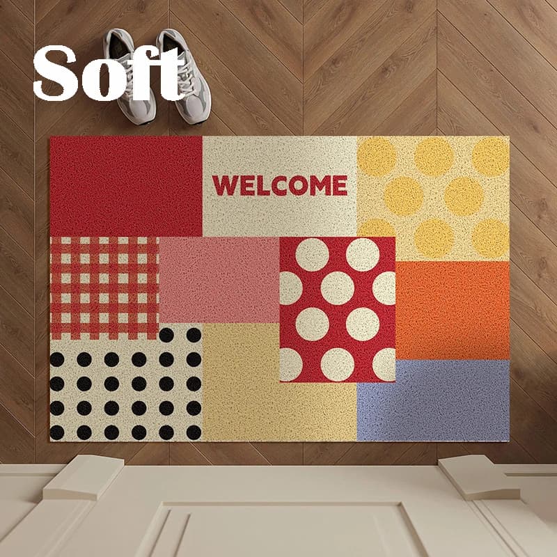 Bauhaus Retro Silk Loop Door Mat Dust Removal Wear Resistant Cuttable No Washing Required Entrance Rug