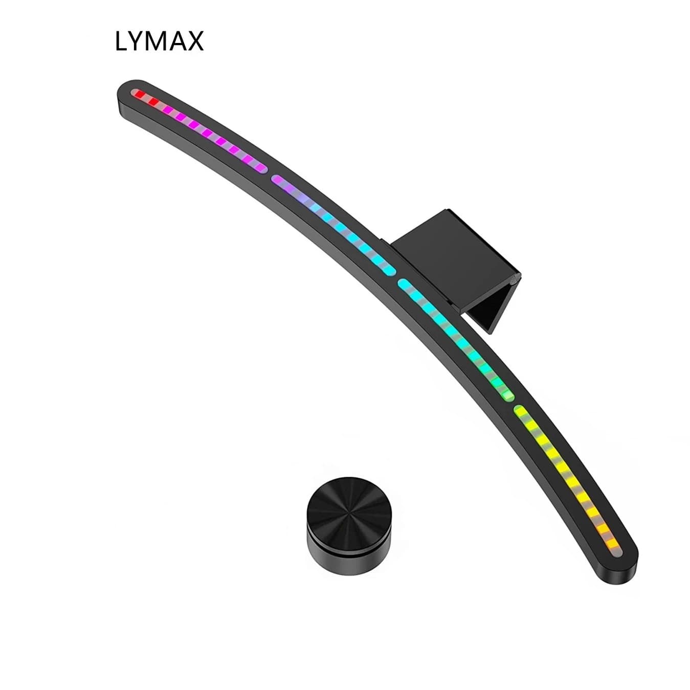 LYMAX RA97 Monitor curvo Luce RGB Colore sensibile al suono Musica PC Gioco sospeso Oscuramento Controllo remoto wireless per la cura degli occhi