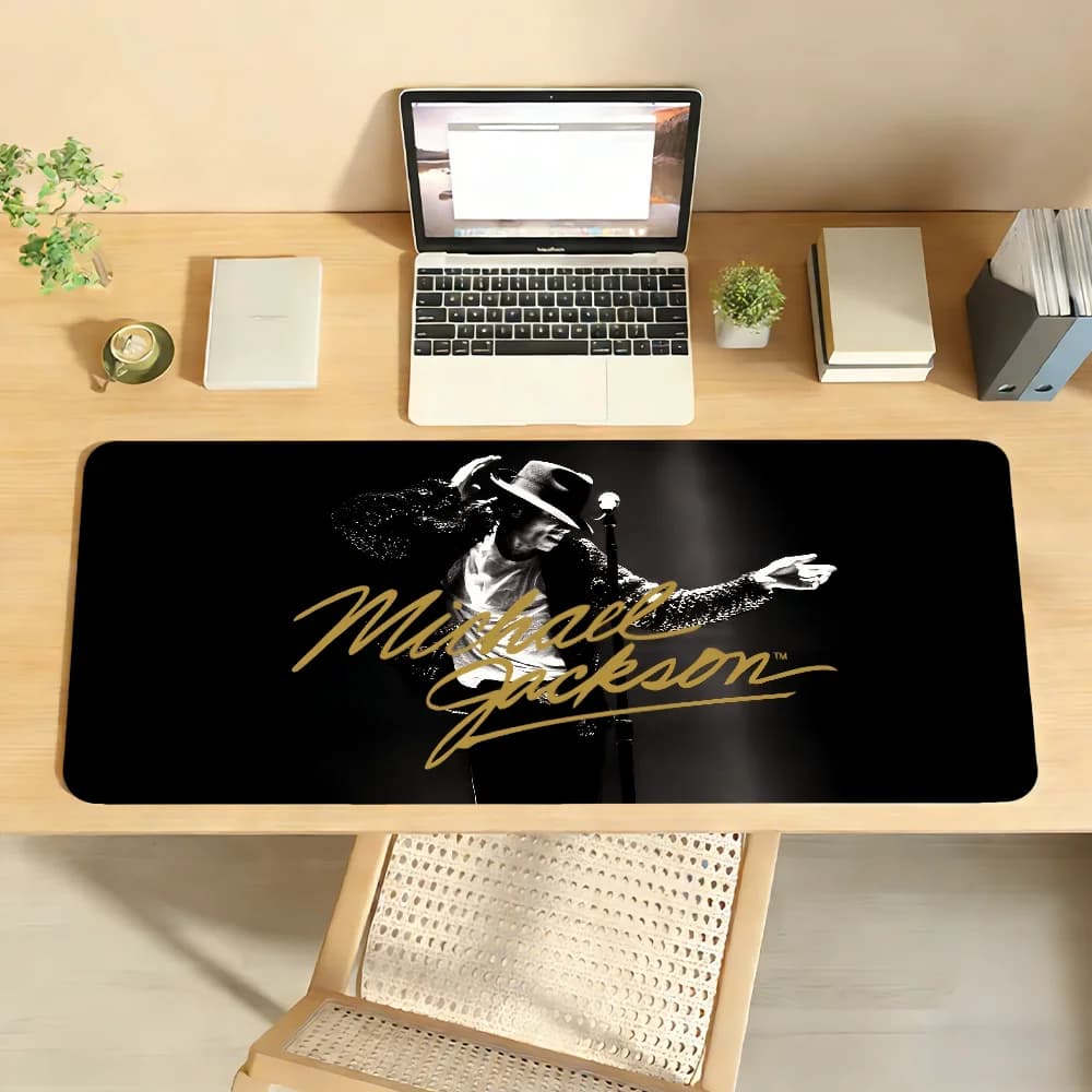 Tappetino per mouse Michael Jackson, antiscivolo, con bordo bloccabile, per PC, laptop, accessori per ufficio, tastiera in gomma, grande, per giochi