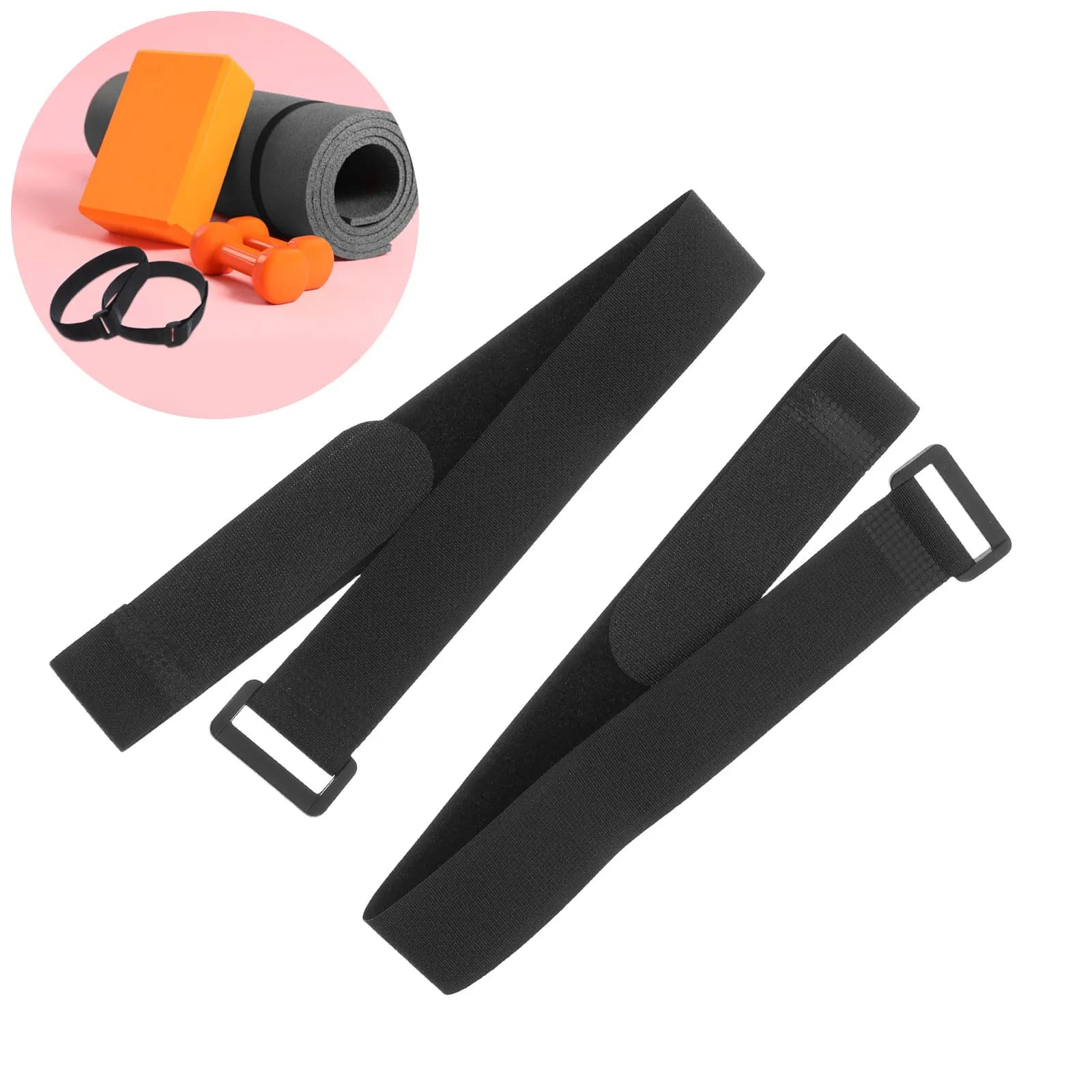 Set di 12 Cinghie per Tappetino Yoga Regolabili in Morbido Nylon, Previene il Rotolamento, per Allenamento, Viaggio e Conservazione