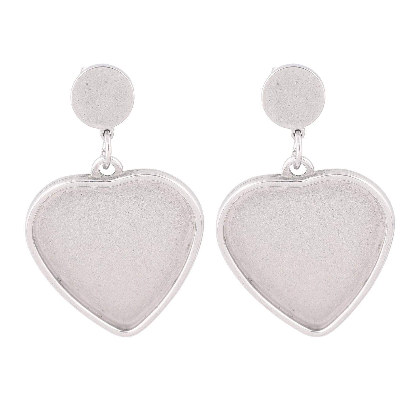 10 pz In Acciaio Inox Misura 20mm Cuore Cabochon Orecchino Base Impostazione Spazi Vuoti Fai Da Te Post Orecchini Borchie Risultati Per La Creazione di Gioielli