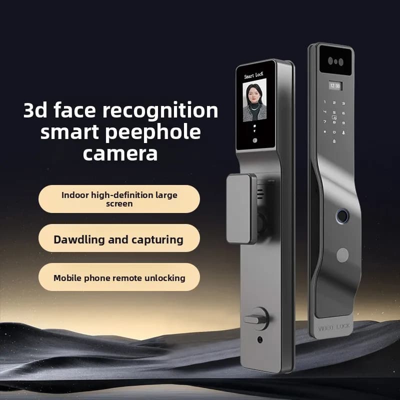 Serratura Intelligente per Porta con Riconoscimento Facciale 3D Automatico, Controllo Remoto da Smartphone, Sblocco con Impronta Digitale e Password