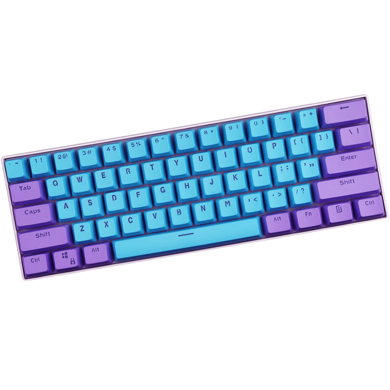 (Tastini venduti singolarmente) Tastini retroilluminati viola blu RK 61 in materiale PBT, profilo OEM, Double Shot per tastiera meccanica con switch MX