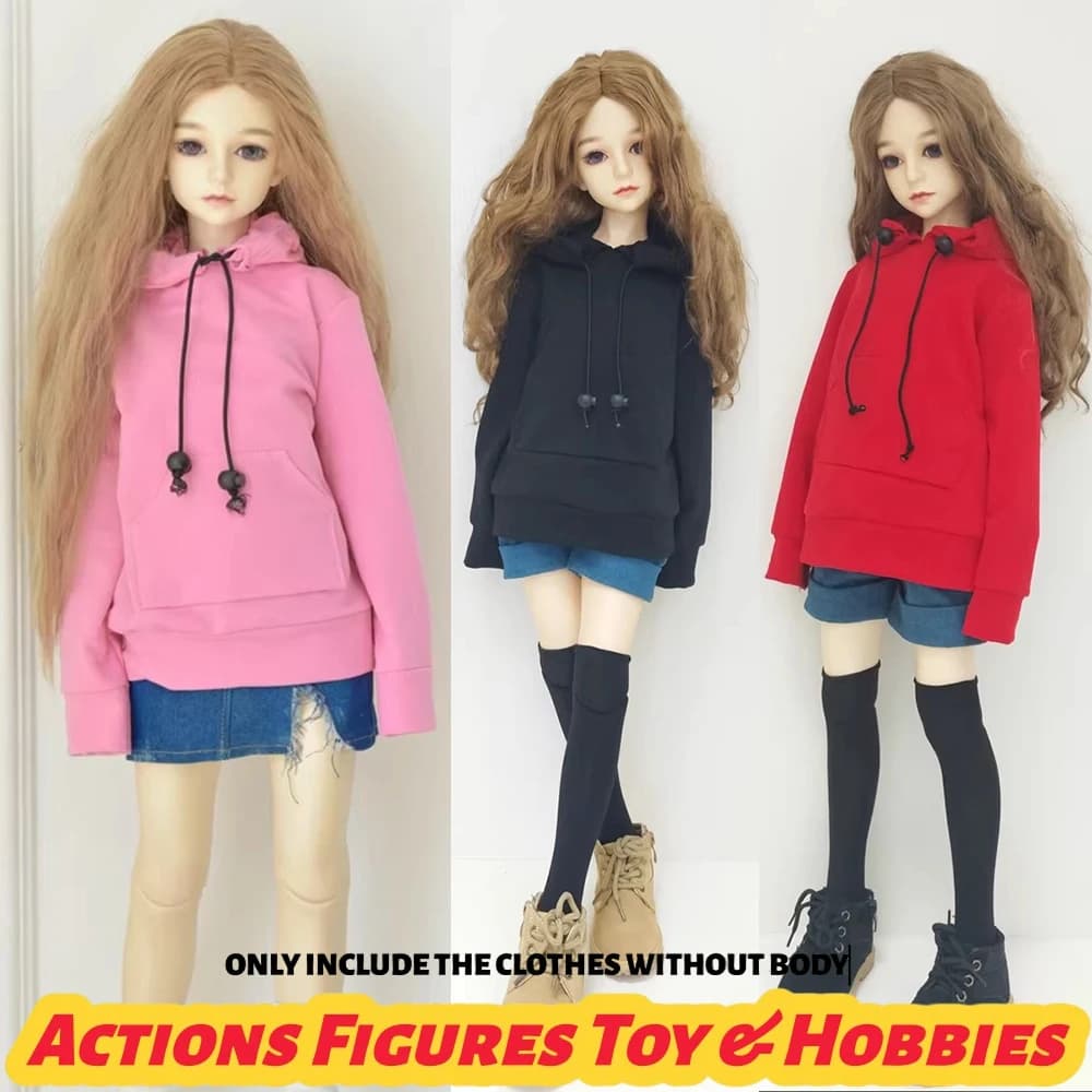 1/6 1/4 1/3 BJD Doll Pullover Style Hoodies Loose Sweatshirt Coat Model For Male Female Action Figure Dolls