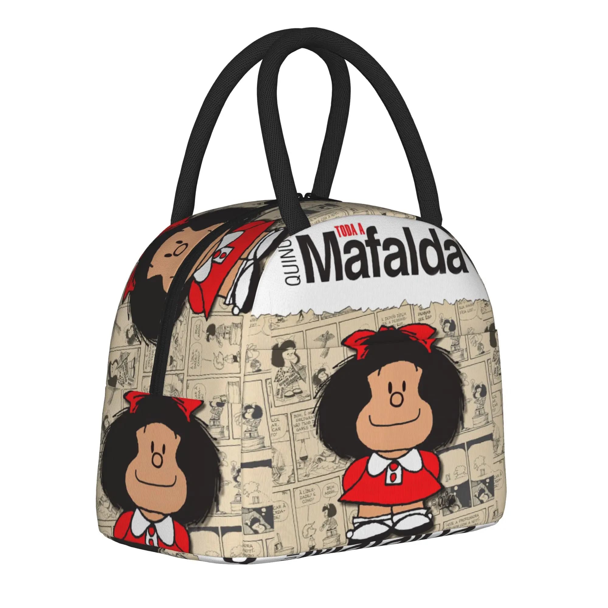 Borsa termica per il pranzo Mafalda Comic, borsa termica riutilizzabile, contenitore per il pranzo, borsa per il pranzo portatile Kawaii Amine, per uomini, lavoro, viaggi