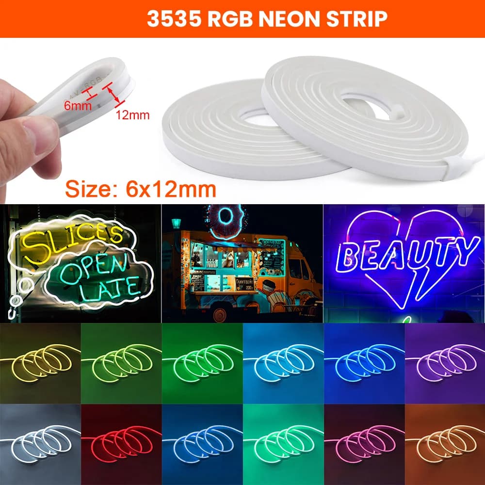 Striscia LED al neon RGB 12V 24V Insegna al neon Flex Lampada a tubo in silicone impermeabile con spina a 4 pin 3535 108 LED / m 0,5 m 1 m 2 m 5 m Decor