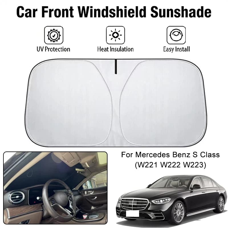 Parasole per parabrezza anteriore per Mercedes Benz Classe S W221 W222 W223, protezione UV e isolamento termico, accessori auto