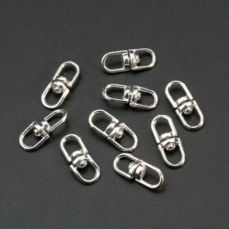 20pcs fermagli girevoli in metallo ganci portachiavi anello connettore appeso portachiavi borsa donna fai da te ornamento gioielli che fanno accessori