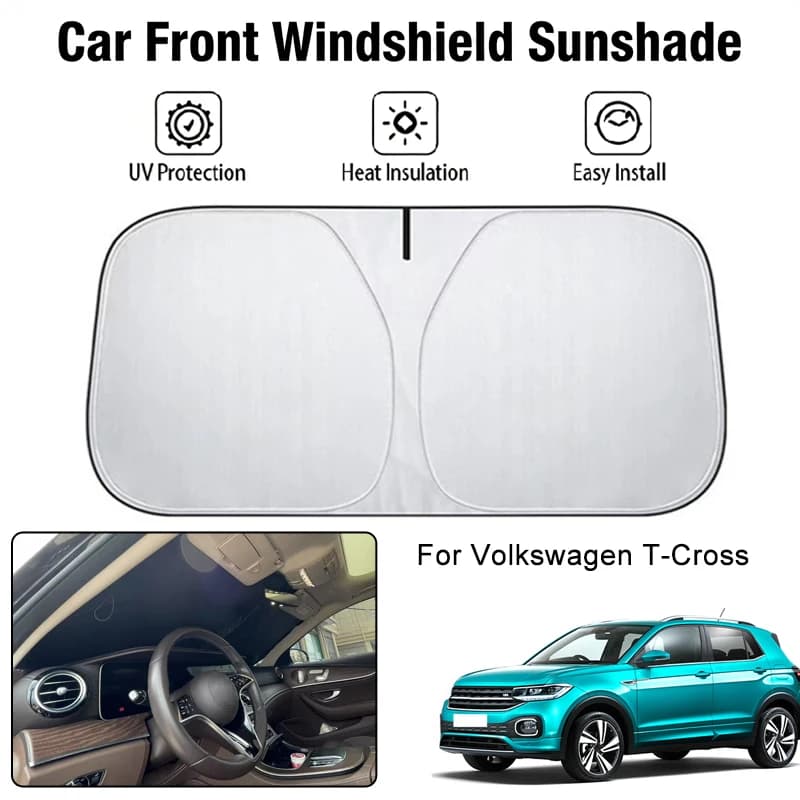 Parasole per parabrezza anteriore per Volkswagen T-Cross, protezione UV, isolamento termico, accessori per la protezione solare degli interni auto