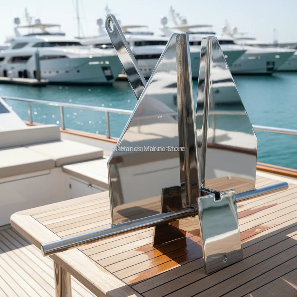 Marine Boat Anchor 316 Stainless Steel Mirror Polished 2kg 5kg Danforth Anchor For Yacht