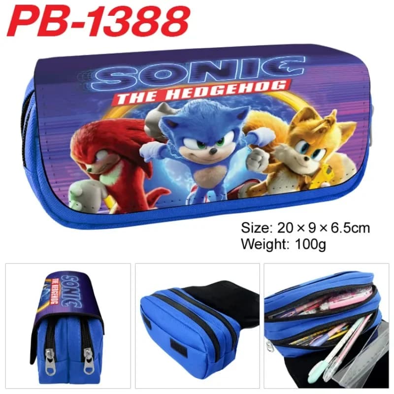 Sonics Cartoon Movie & TV Themed Pencil Case Pencil Box Student Stationery Storage Bag Wallet School Supplies
