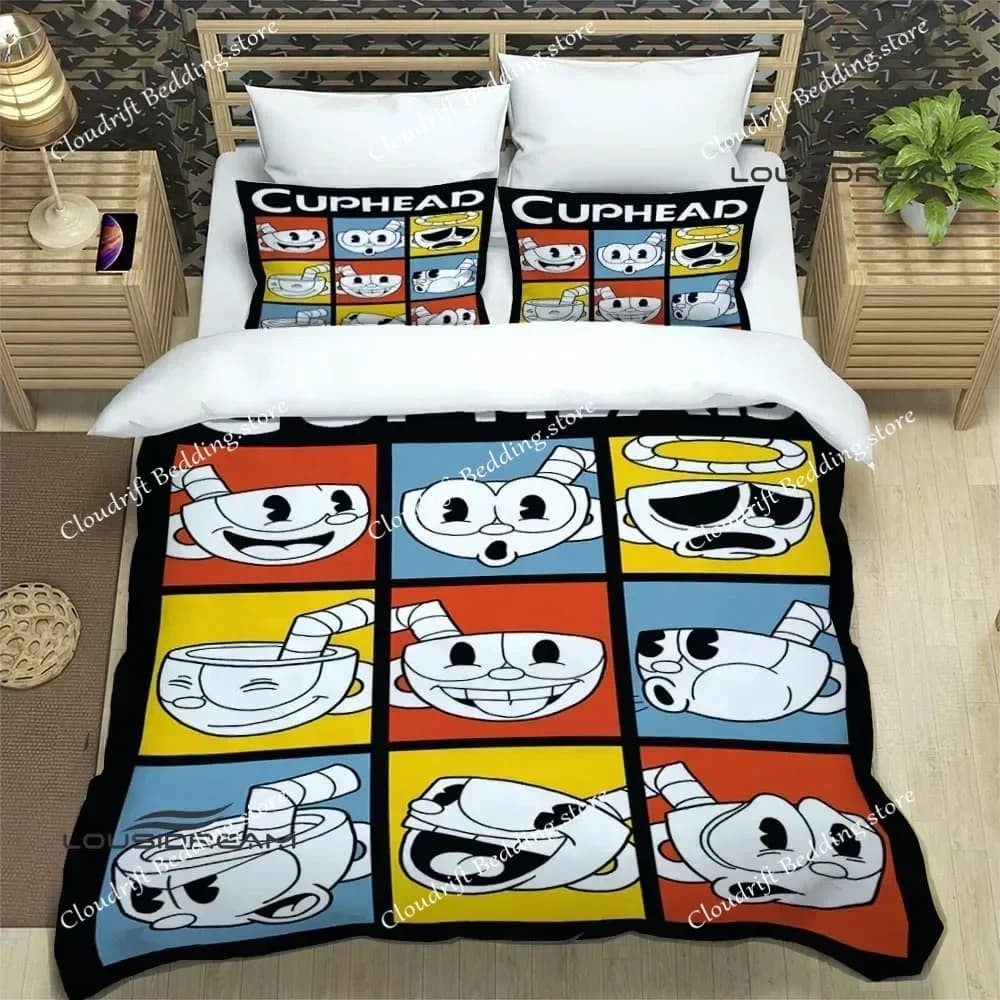 Cuphead Cartoon Printed Bedding Sets Exquisite Bed Supplies Duvet Cover Set Comforter Luxury Fashion Polyester Quilt Cover