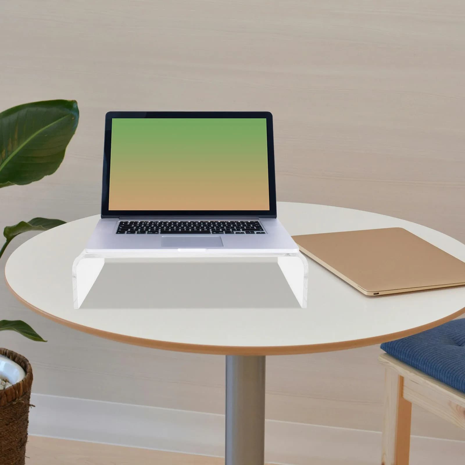 Supporto per Monitor in Acrilico Trasparente, Rialzo per Schermo del Computer Resistente, per Postazione Ergonomica, Alleviamento della Tensione Oculare, Supporto Lombare