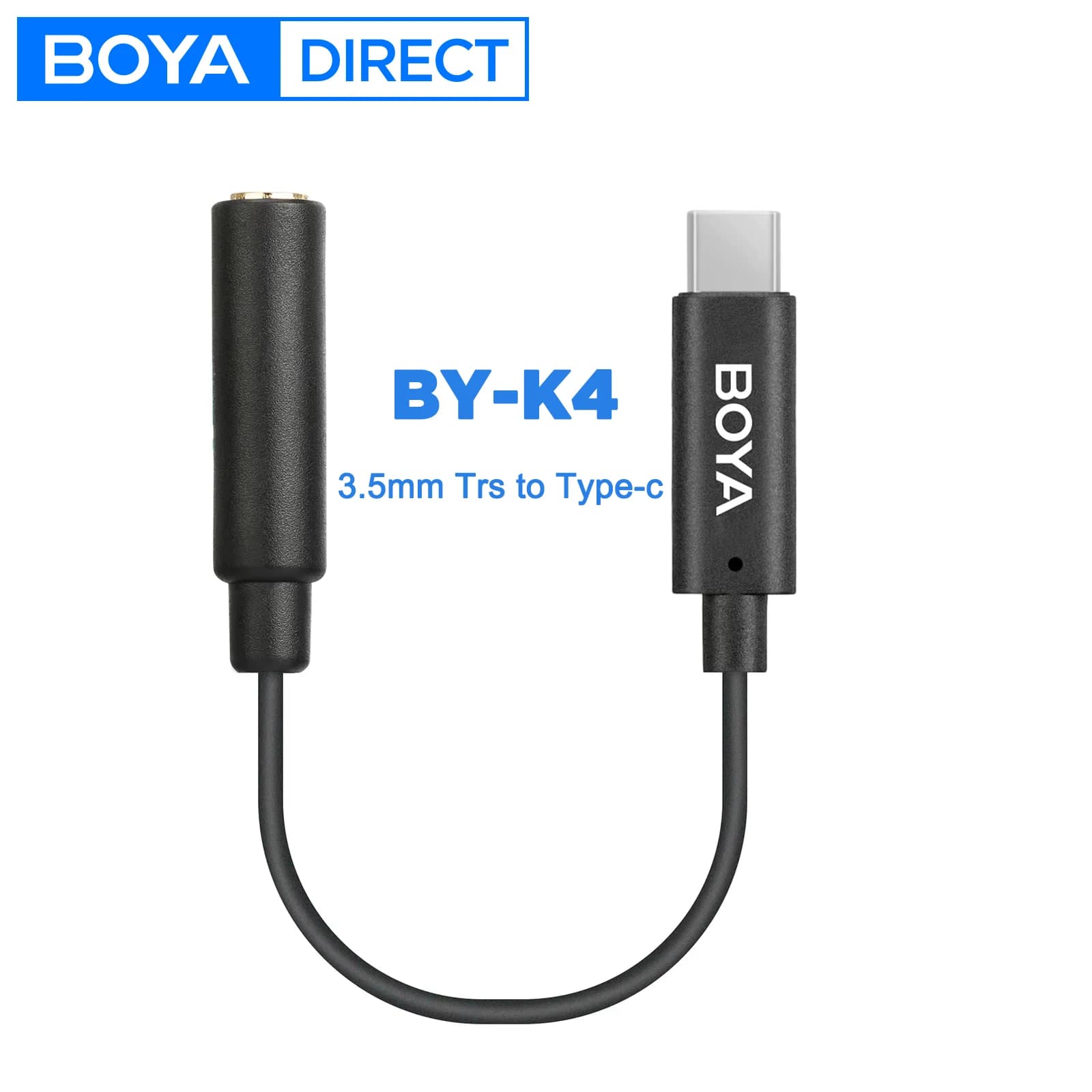 BOYA BY-K4 Audio adapter cable for 6 cm 3.5 mm TRS female type C male for USB-C devices for iPhone Android PC Cellular