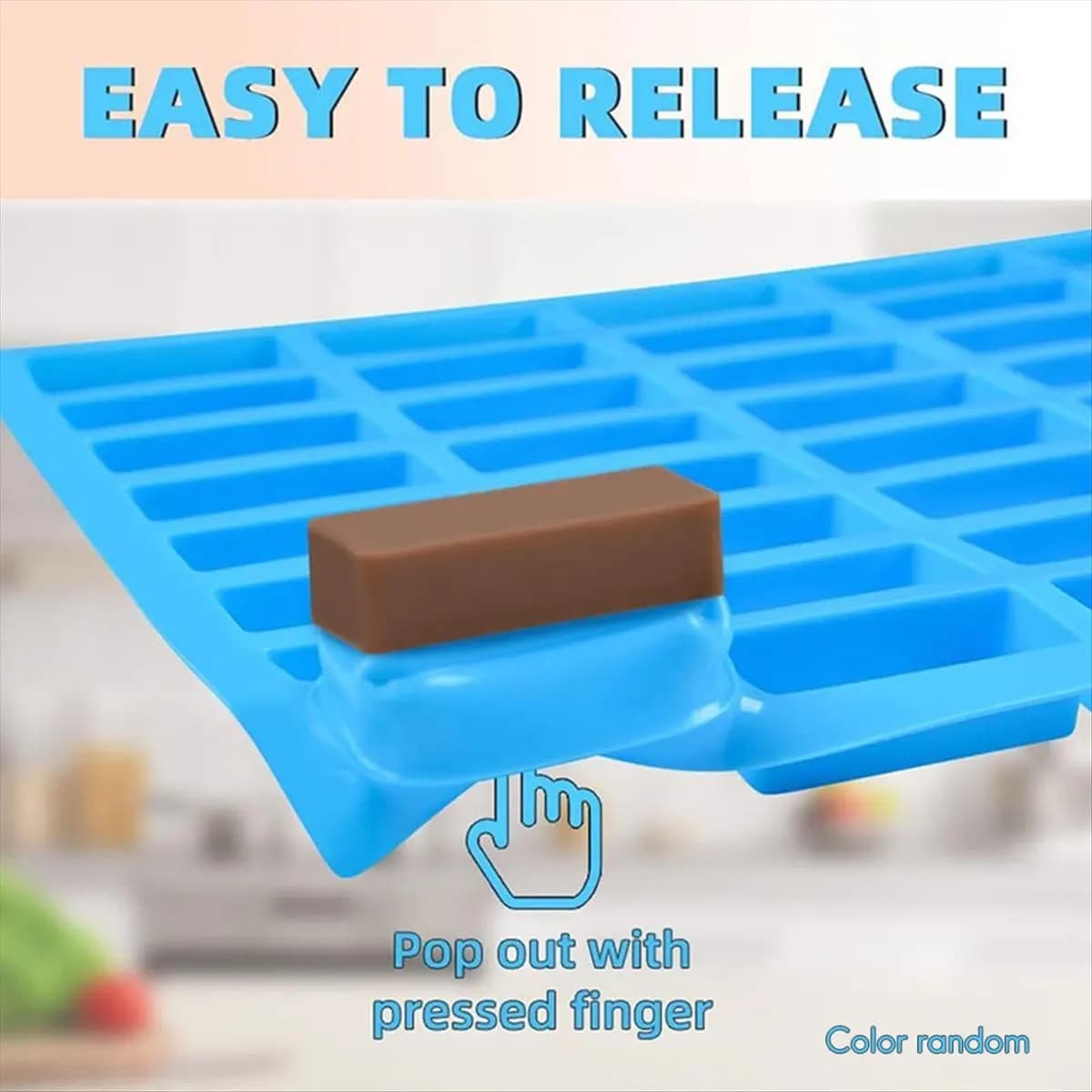 2026 Trend 40 Cavity Rectangle Silicone Candy Molds Medium Narrow Caramel Protein Bars Baking Pan Tray