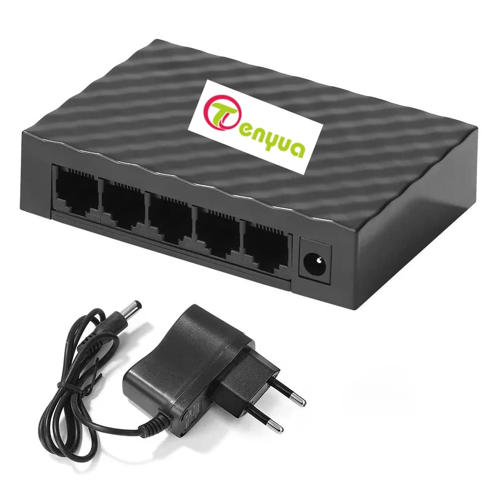 2025 5 Door Gigabit Network Switch 1000Mbps Smart Ethernet Hub RJ45 High Performance Splitter Internet Plug and Play