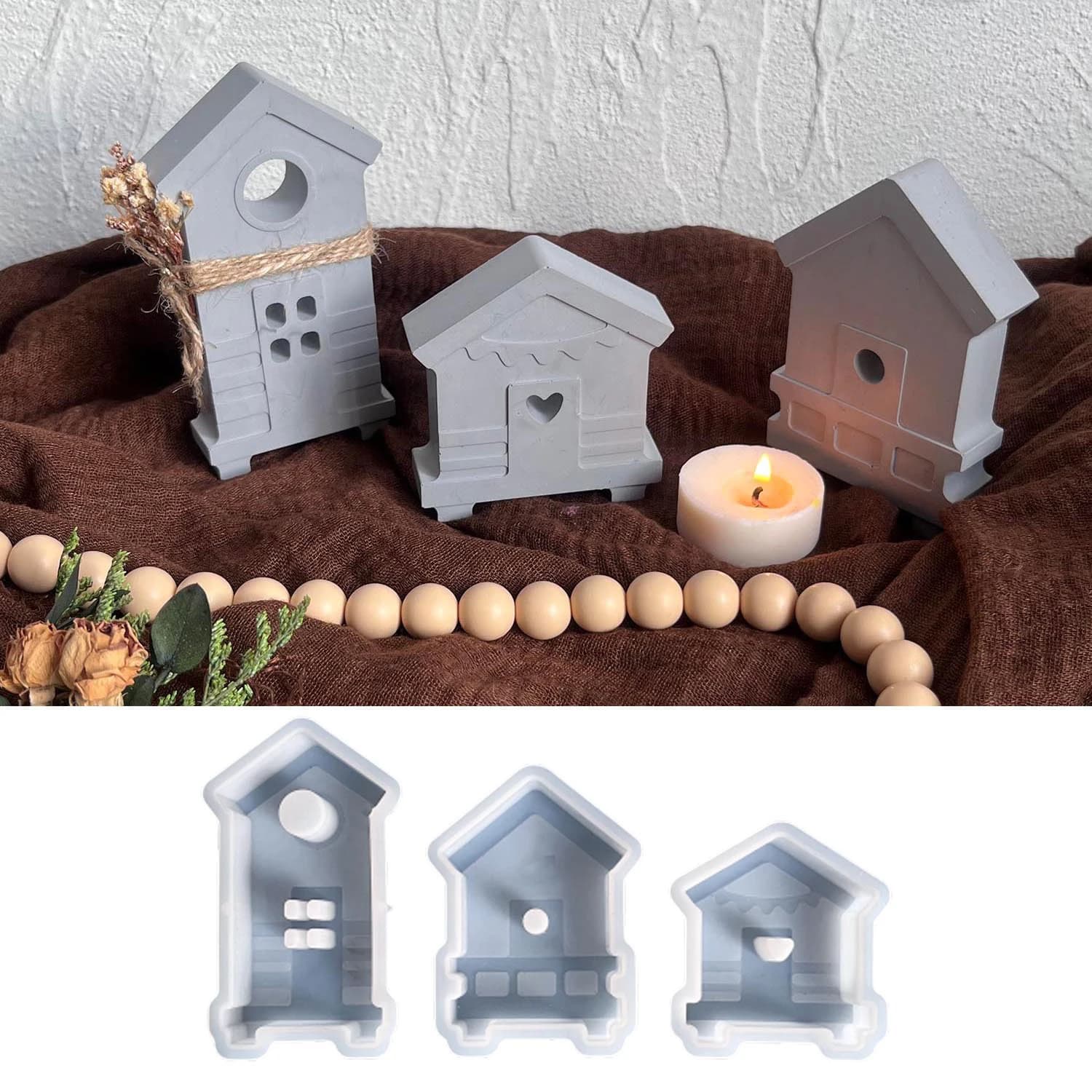 Stampi in silicone per ornamenti per la casa al mare Stampi per gocciolamento per ornamenti per la casa di ancoraggio per barche grandi, medie e piccole