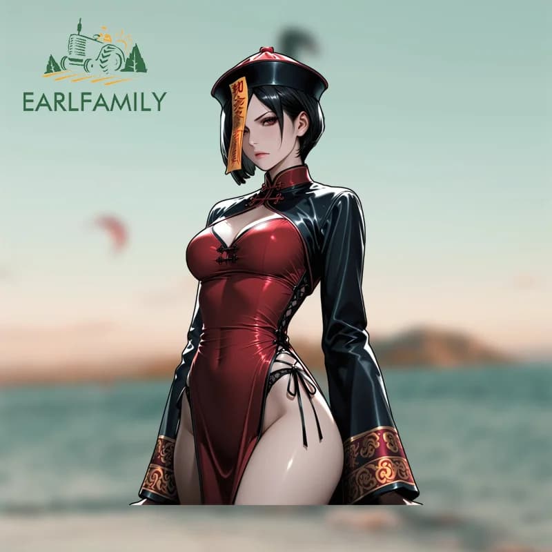 EARLFAMILY Zombie Suit Ada Wong Sexy Waifu Car Stickers Cool Rear Fishing Equipment Box PVC Decalcomanie Vinyl Waterproof Car Decoration