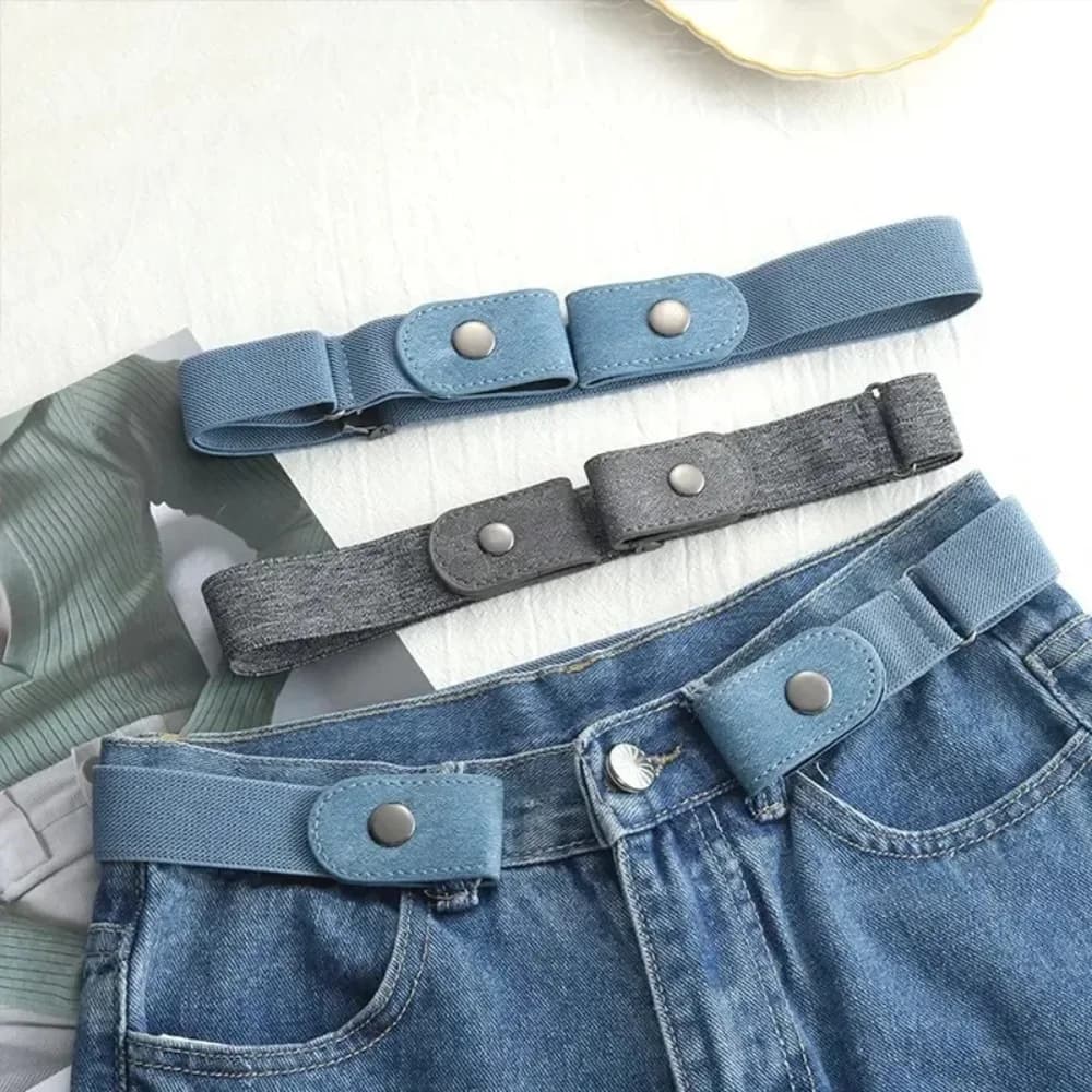 Cintura elastica regolabile senza fibbia Cintura invisibile per donna Uomo Jeans Cintura di design con cintura elastica unisex facile da indossare