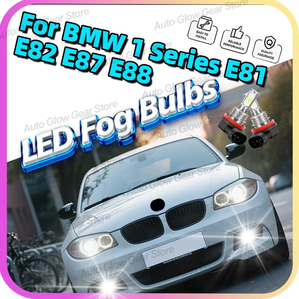 2Pcs For BMW 1 Series E81 E82 E87 E88 Led Car Fog Lamps 6000K Front Fog Lights 3570 CSP Bright Bulbs Canbus Plug&Play