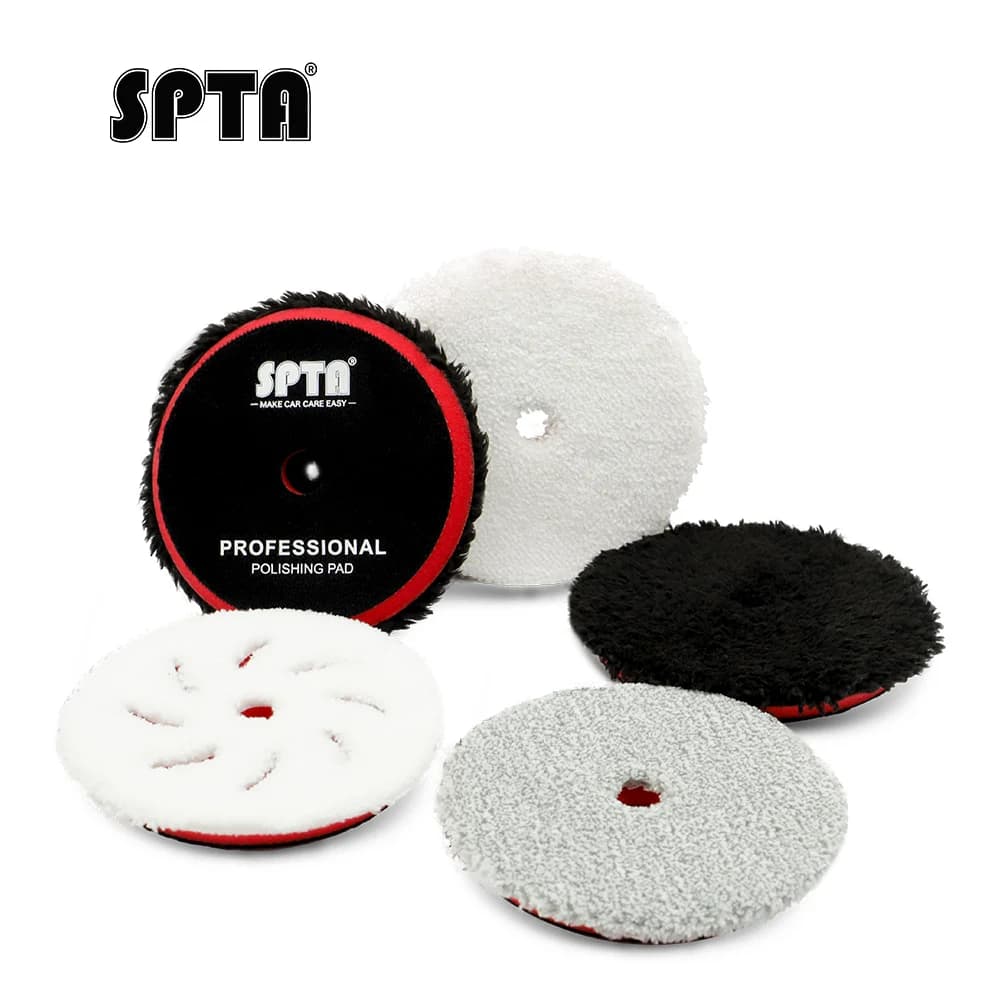 SPTA 3"/5"/6" Tampone per lucidatura in microfibra per rifinitura e taglio Microfibra morbida per rimuovere graffi fini, graffi e cera per autolavaggio