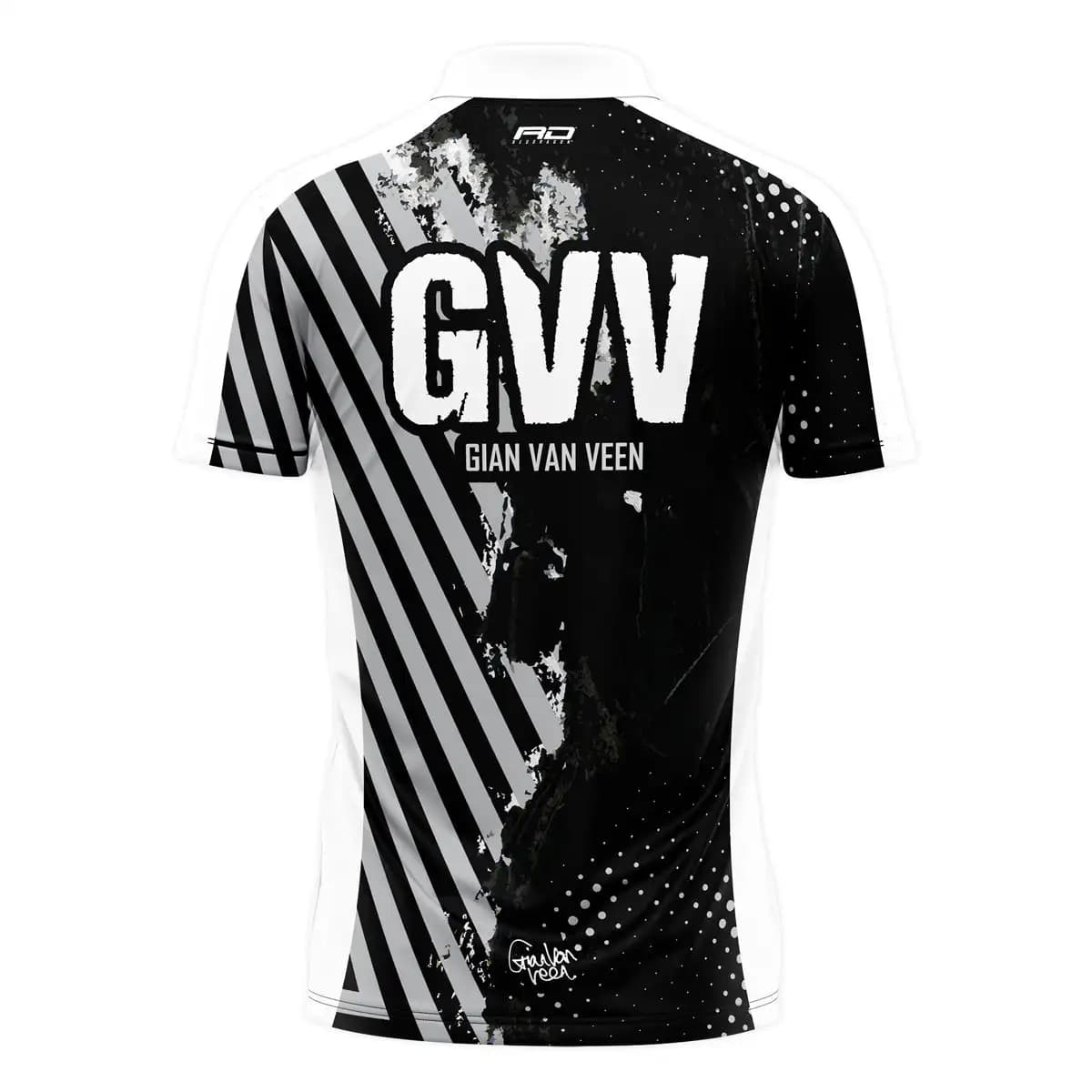 Maglia da Freccette Gian Van Veen GVV 2025 Red Dragon, Jersey Professionale da Competizione, Abbigliamento Sportivo Traspirante ad Asciugatura Rapida