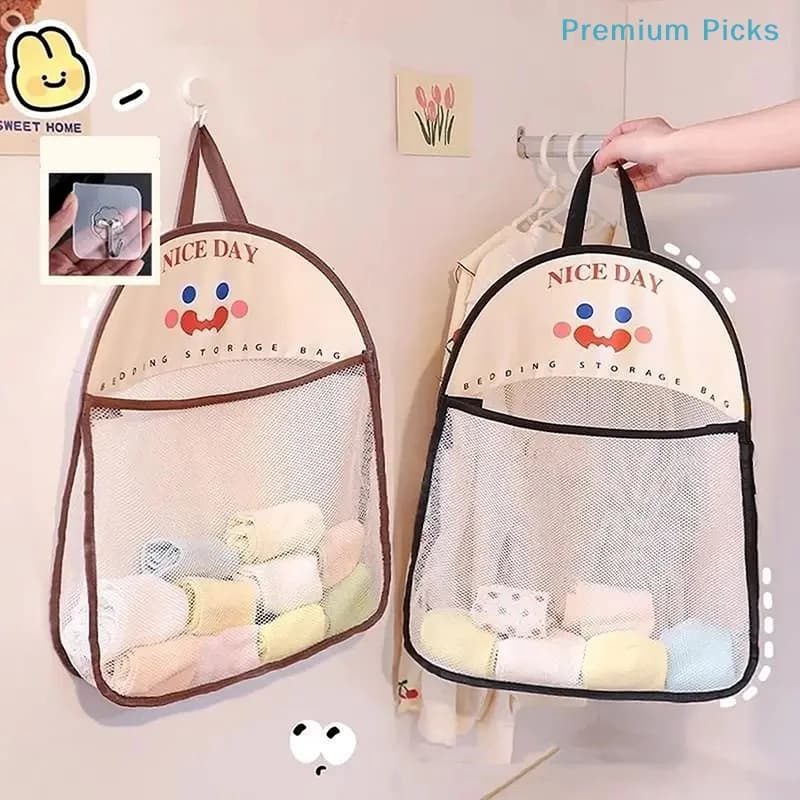 portableUnderwear Storage Bag Wall Hanging Breathable Mesh Bag Socks Storage Bag Wardrobe Organizer Toy Doll Storage Bag