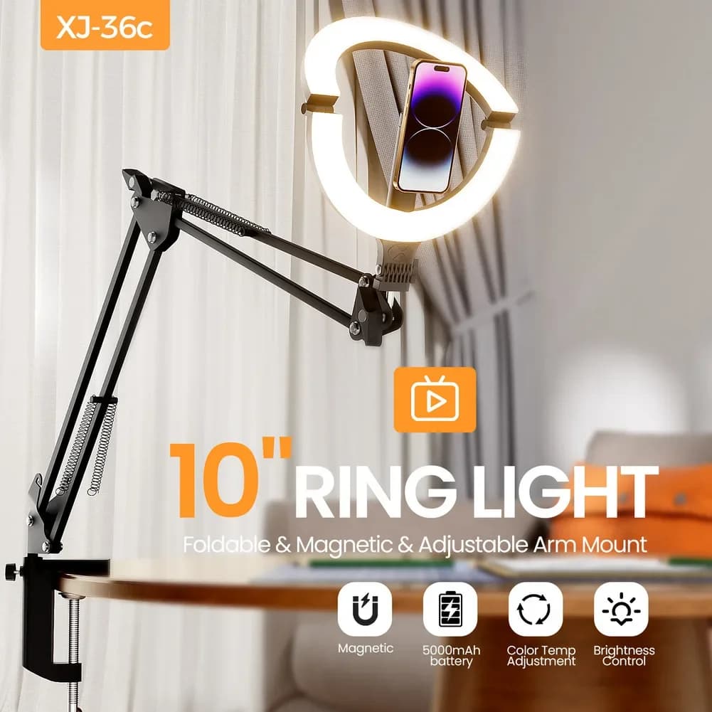 Lampada Portatile per Gabbie di Conigli, Luce ad Anello Magnetica Versatile con Supporto Regolabile per Video e Streaming Live, Luce per Selfie e Fotografia
