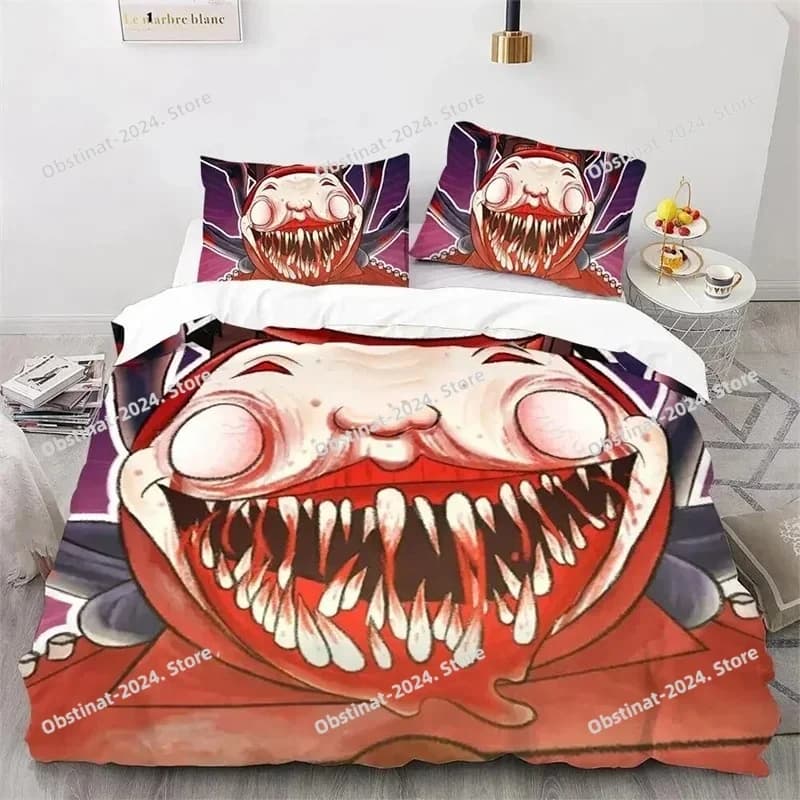 Gioco 3D Choo Choo Charles Set biancheria da letto Stampato singolo Piumino Trapunta Copripiumino Federa 3 pezzi Bambini Taglia adulto