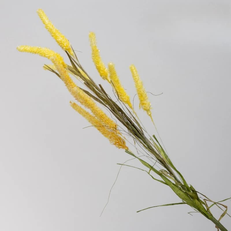 10 Pezzi Fiori Artificiali in Plastica, Piante di Canna Bianca, Decorazione per Ristoranti, Fiori di Canna a 9 Teste, Pianta Verde Simulata