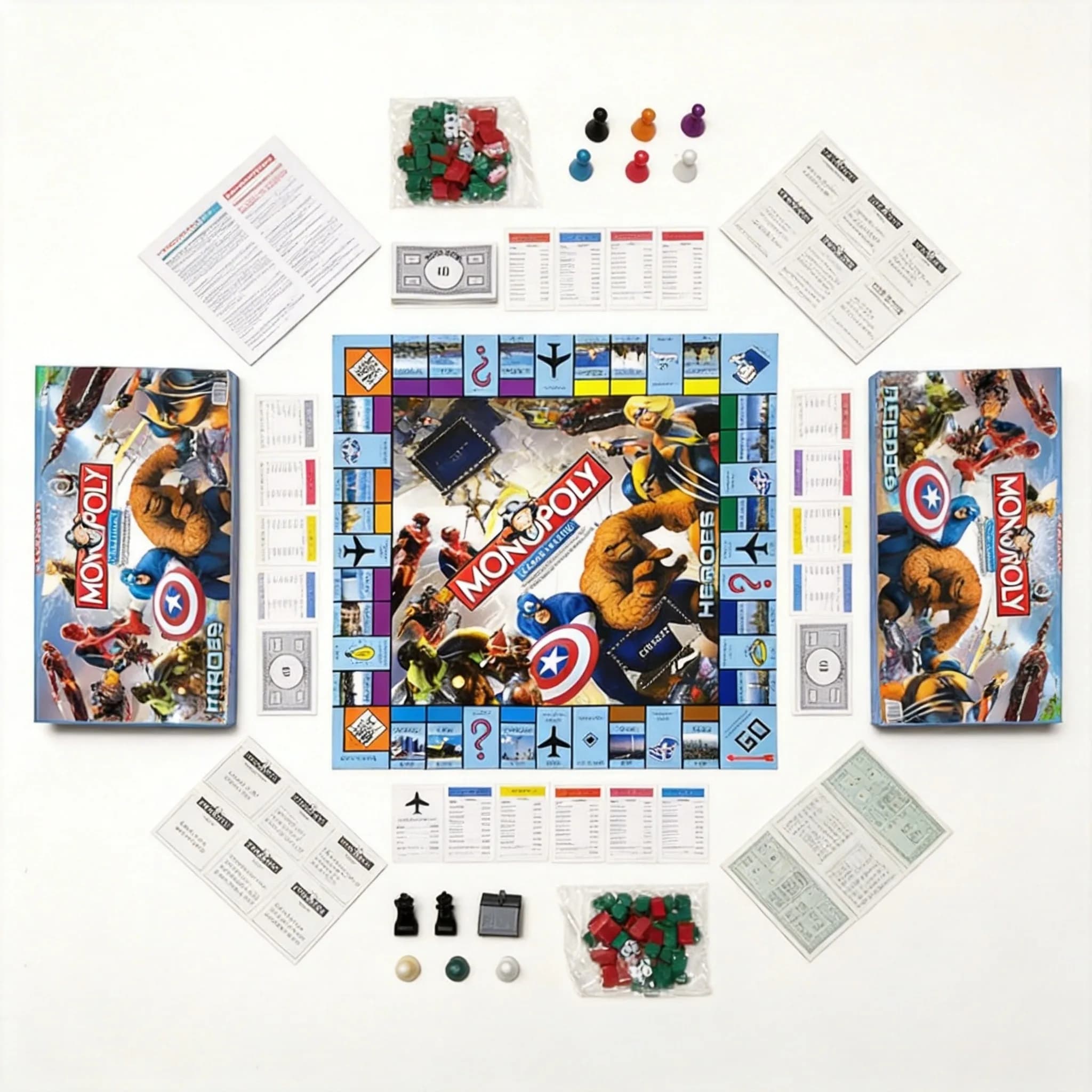 Gioco da Tavolo Marvel Heroes Monopoly Global Village - Gioco Strategico Familiare Premium da Collezione