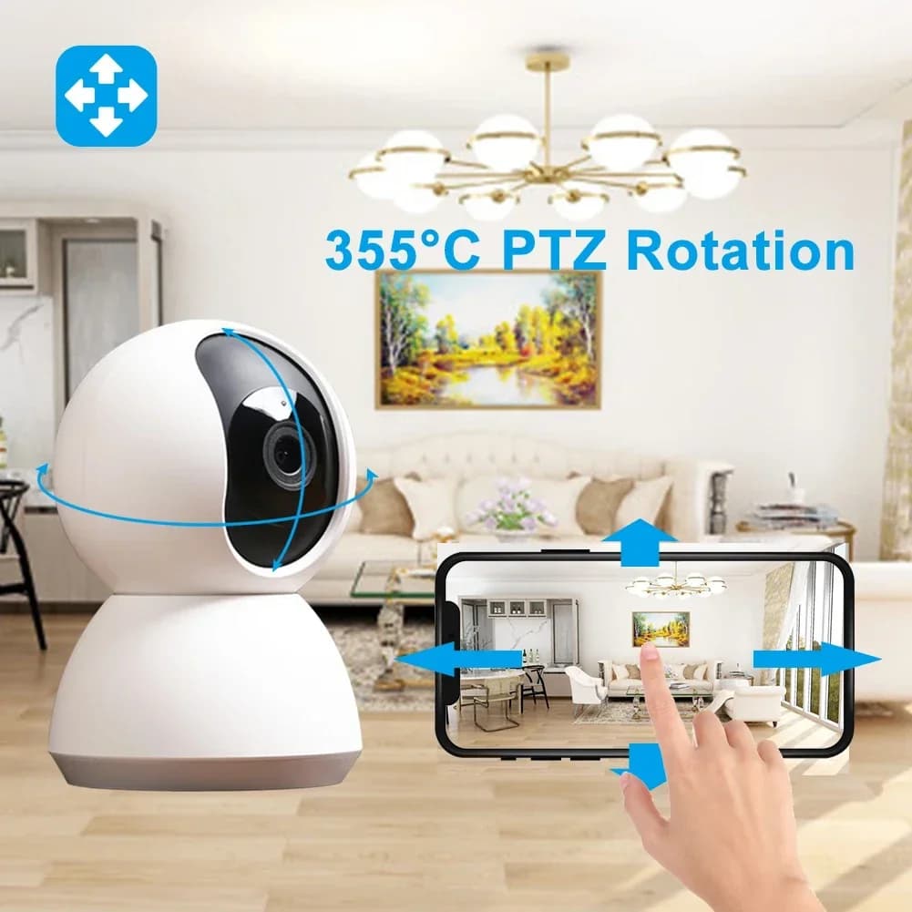 400W Smart Tuya Indoor Camera 1080P 360 Corner WiFi HD Night Vision Webcam Video Camera IP Monitor Children's Safety Monitor AI Auto Tracking