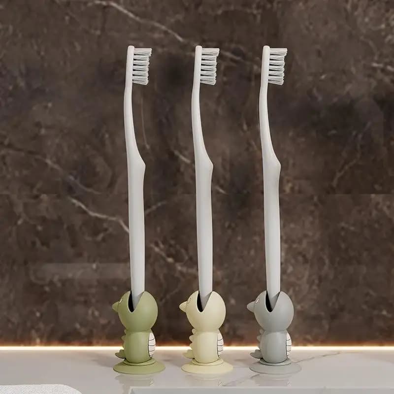 3 pezzi di mini custodie multifunzionali portatili per spazzolini da viaggio, per uso domestico, supporto per spazzolino in silicone a forma creativa con ventosa.